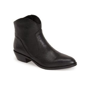 Via Spiga Franka Western Leather Bootie Black